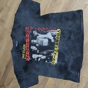 The Clash "The Collection" Black Tie Dye T-Shirt-Distressed-Size XXL